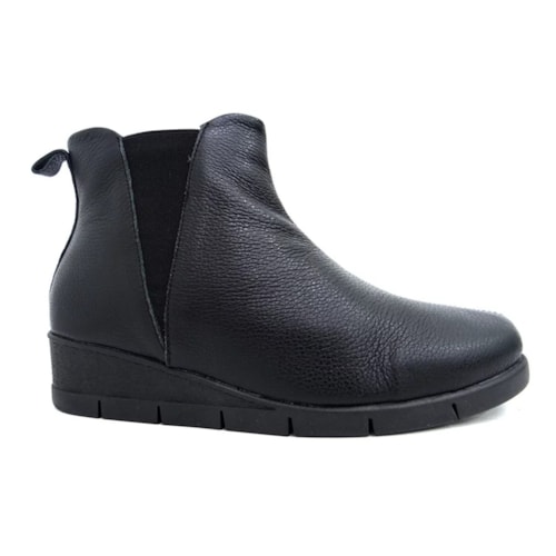 Bota Usaflex Couro Cano Baixo Ad0520 Preto