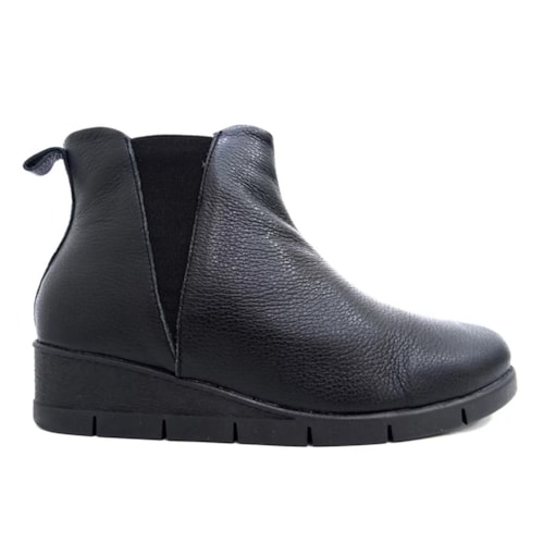 Detalhe - Bota Usaflex Couro Cano Baixo Ad0520 Preto