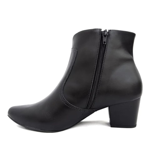 Detalhe - Bota Usaflex De Couro Conforto Q6689 Preto