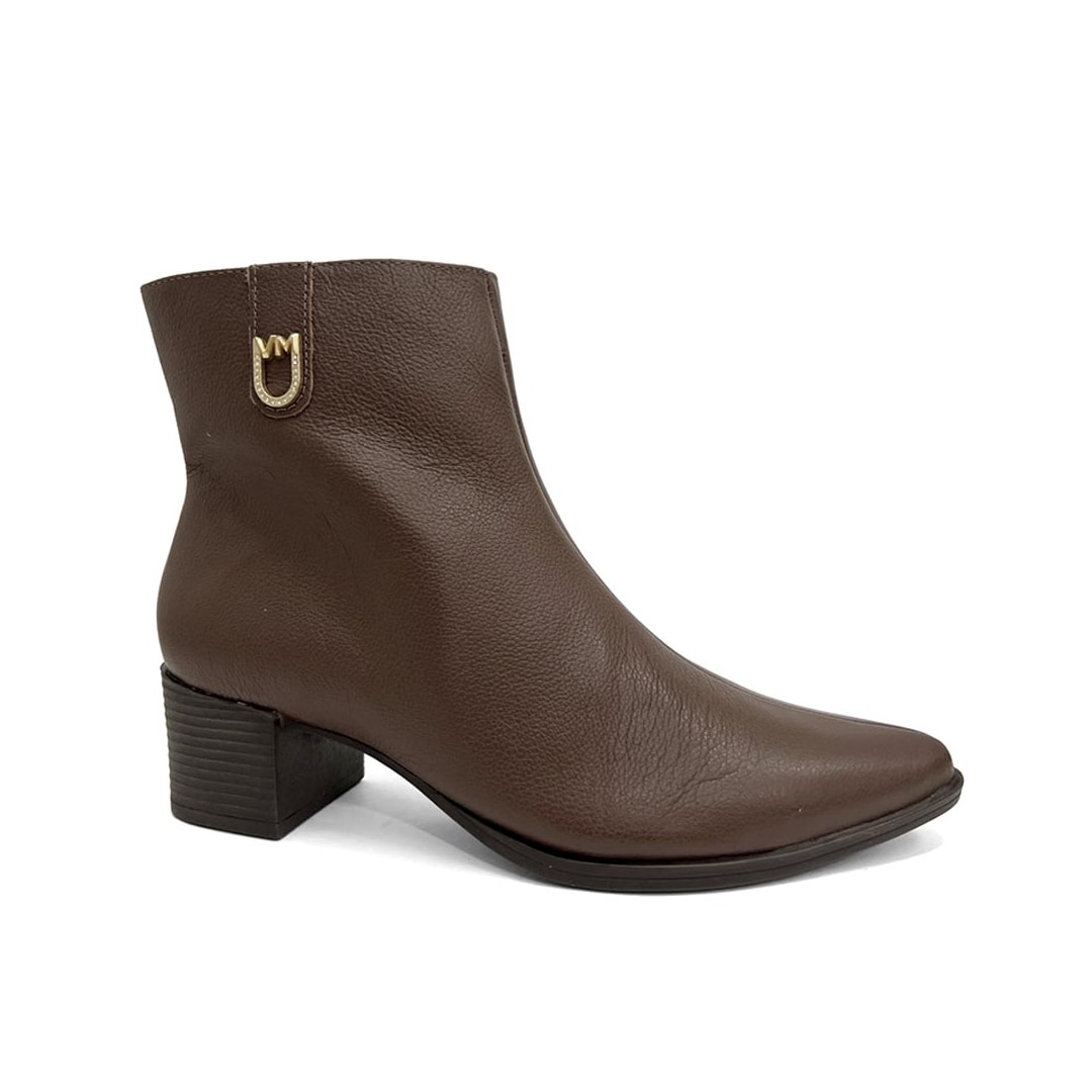 Bota Via Marte Cano Curto Couro 231-008-01 Dark Brown Bota Via Marte Cano Curto Couro 231-008-01 Dark Brown
