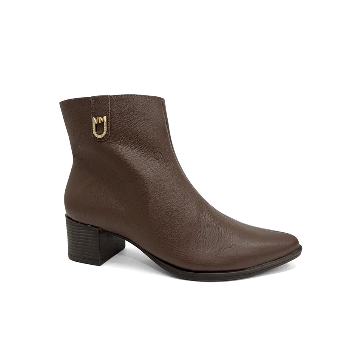 Bota Via Marte Cano Curto Couro 231-008-01 Dark Brown Bota Via Marte Cano Curto Couro 231-008-01 Dark Brown