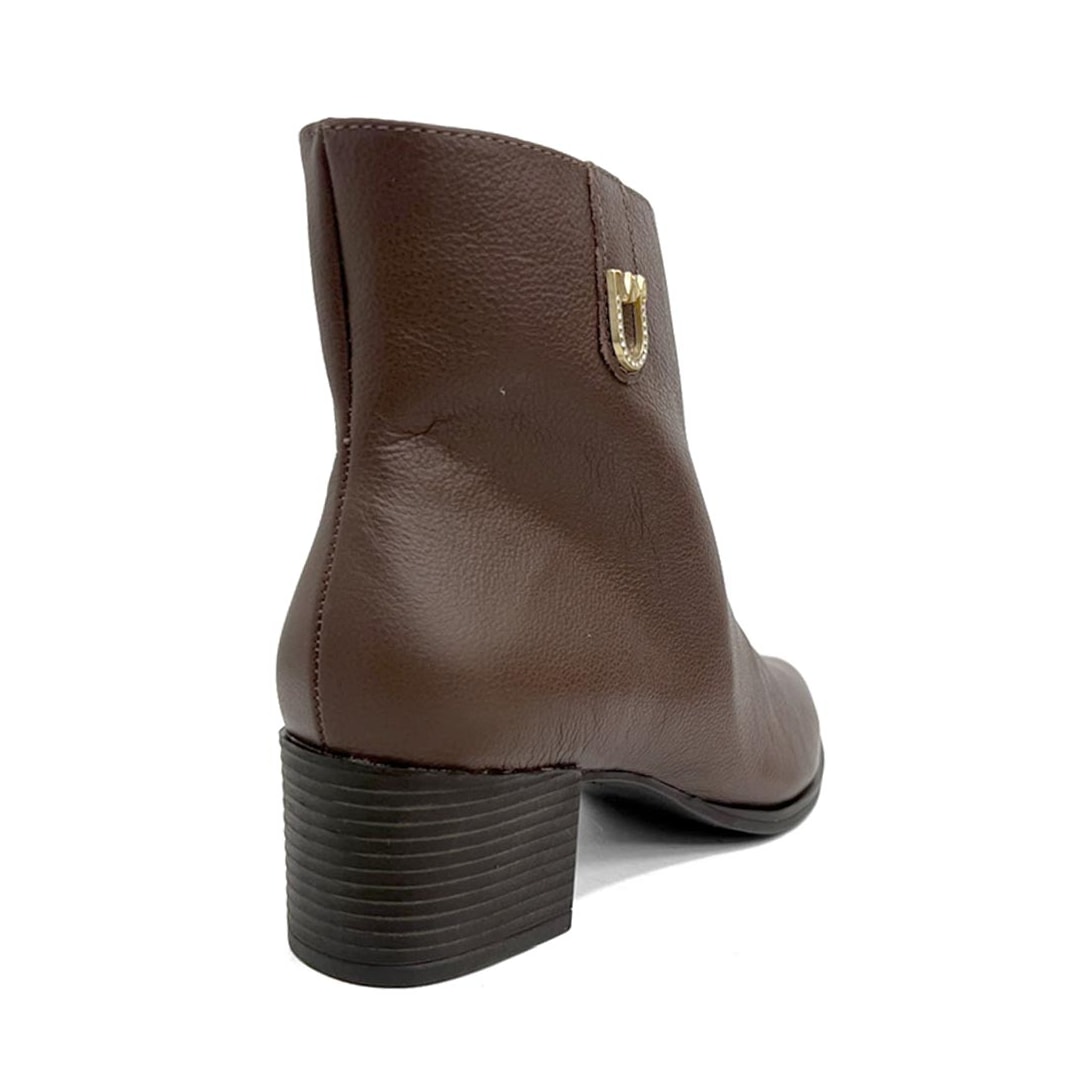 Bota Via Marte Cano Curto Couro 231-008-01 Dark Brown