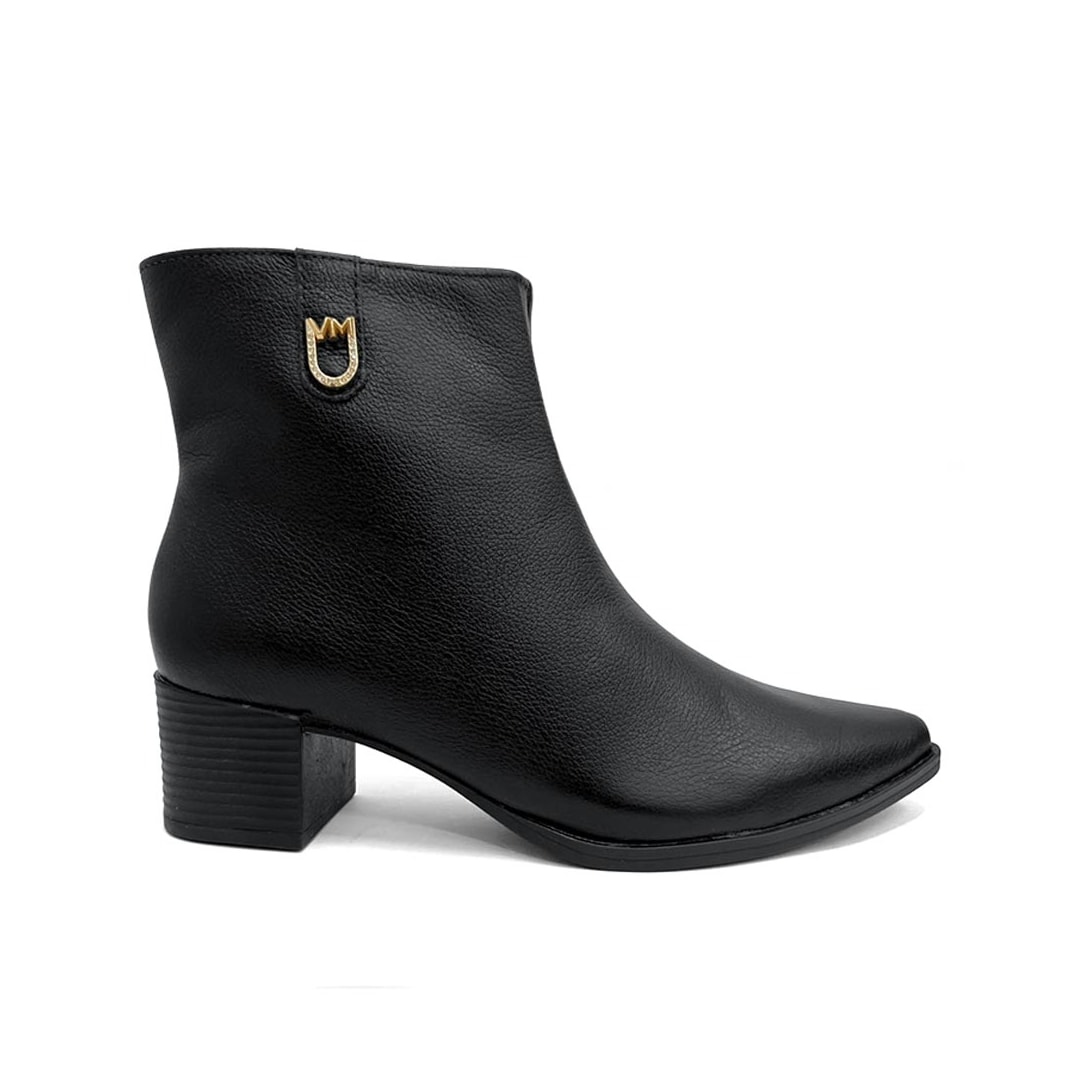 Bota Via Marte Cano Curto Couro 231-008-01 Preto Bota Via Marte Cano Curto Couro 231-008-01 Preto