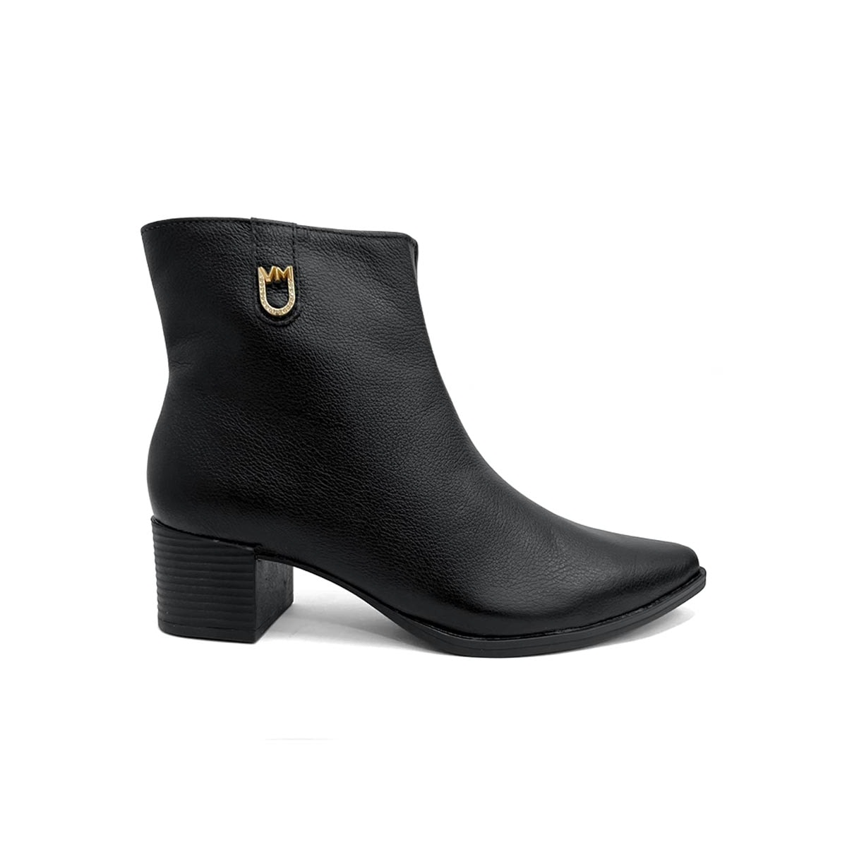 Bota Via Marte Cano Curto Couro 231-008-01 Preto Bota Via Marte Cano Curto Couro 231-008-01 Preto