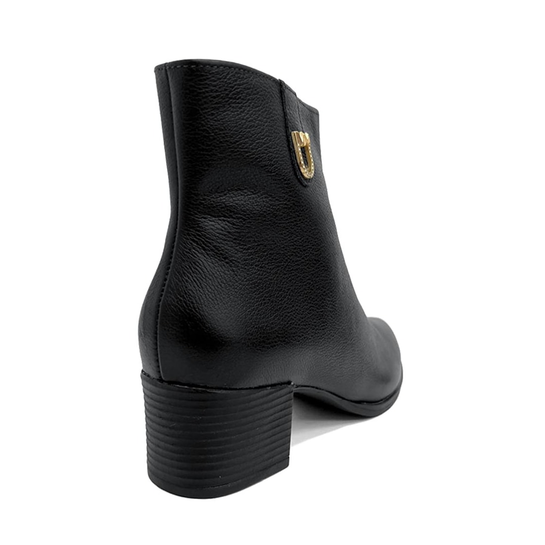Bota Via Marte Cano Curto Couro 231-008-01 Preto