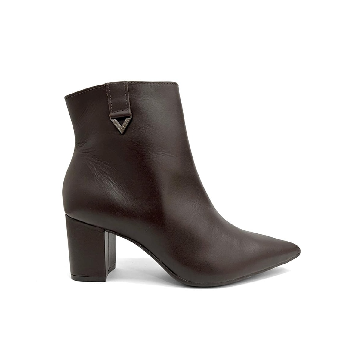 Bota Via Marte Cano Curto Salto Bloco 236-009-01 Cafe