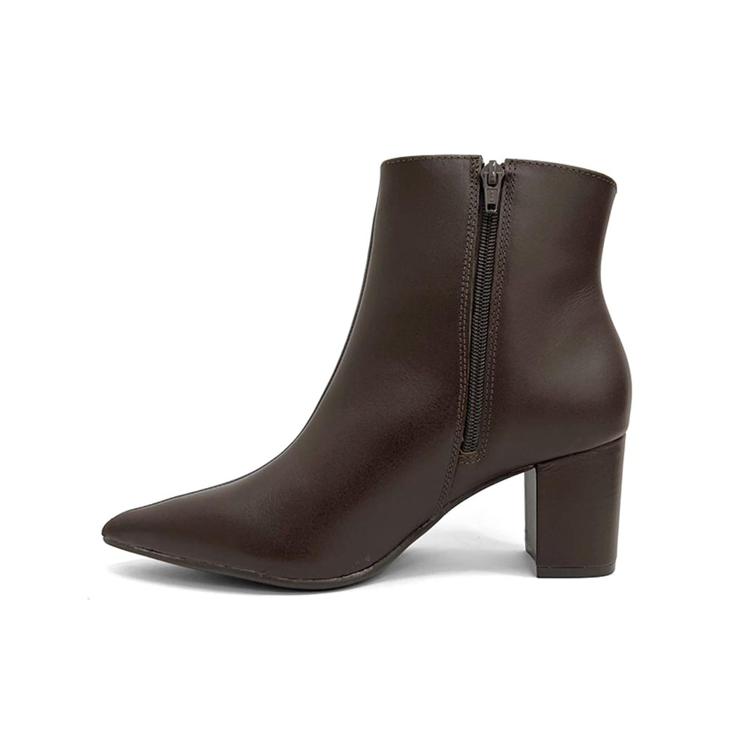 Bota Via Marte Cano Curto Salto Bloco 236-009-01 Cafe Bota Via Marte Cano Curto Salto Bloco 236-009-01 Cafe