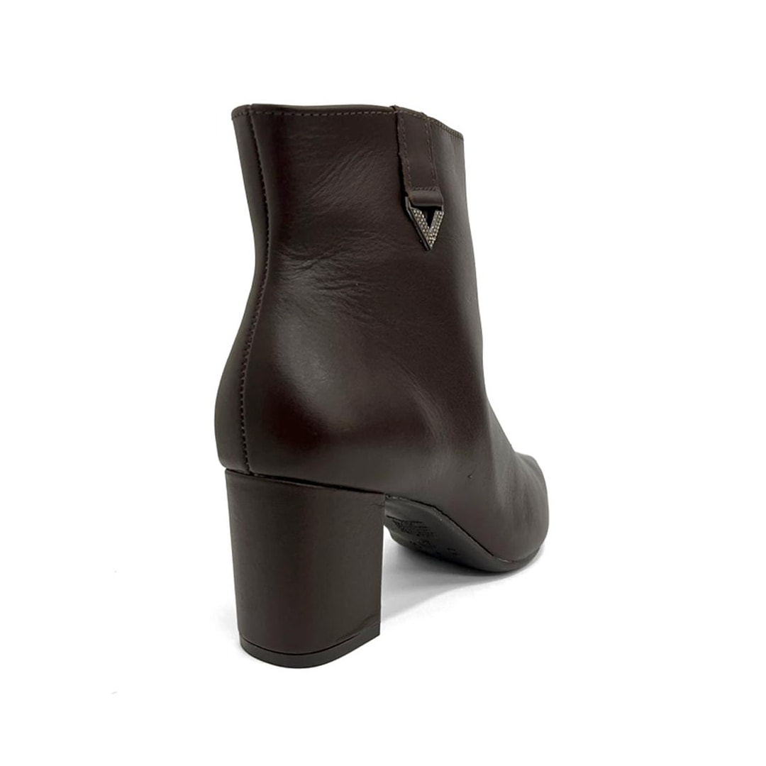Bota Via Marte Cano Curto Salto Bloco 236-009-01 Cafe