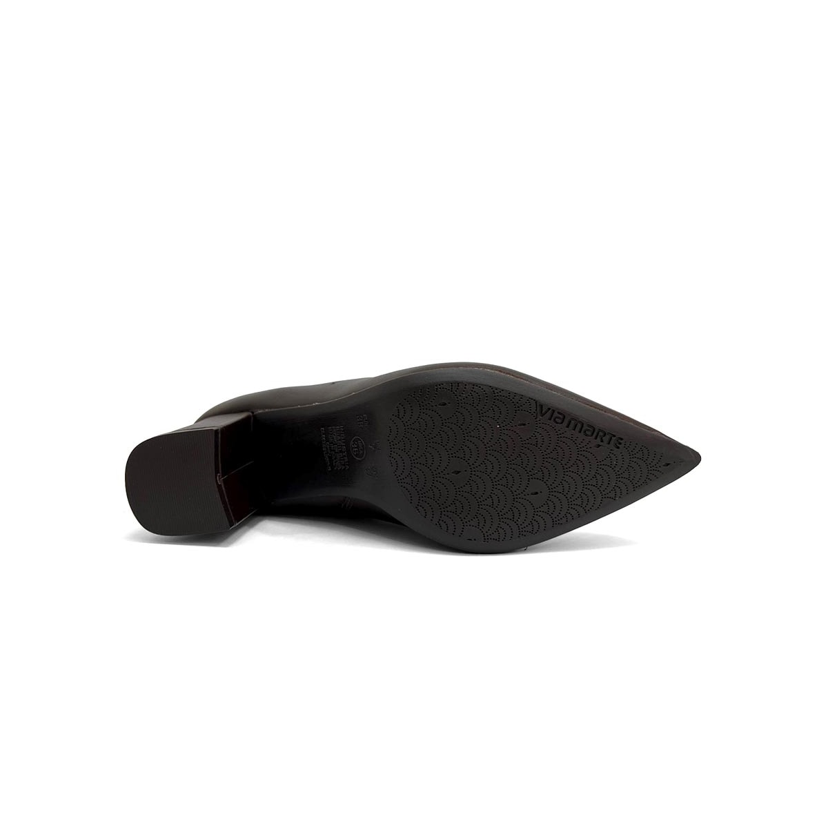 Bota Via Marte Cano Curto Salto Bloco 236-009-01 Cafe
