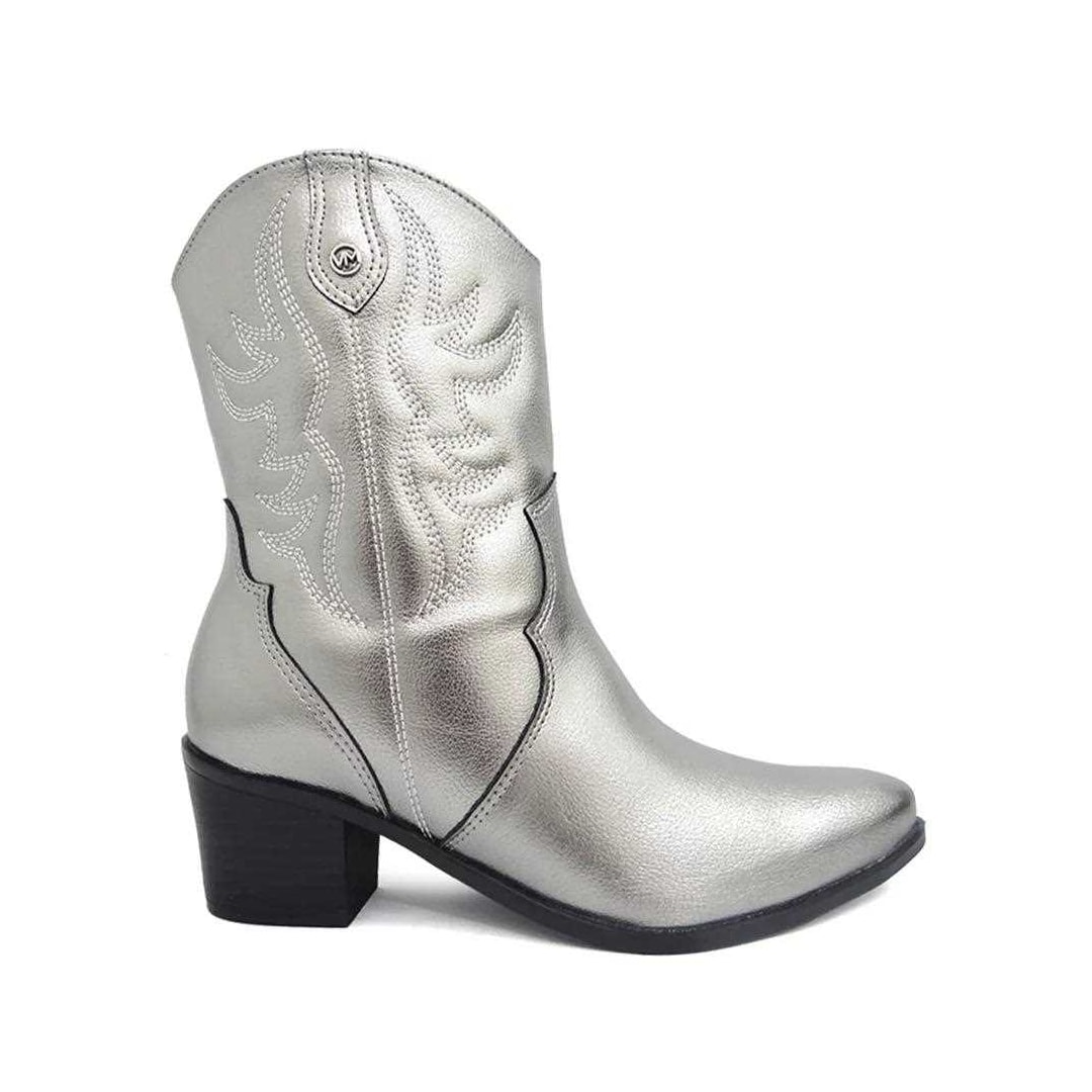 Bota Via Marte Western Cano Médio 23-1105 Pewter