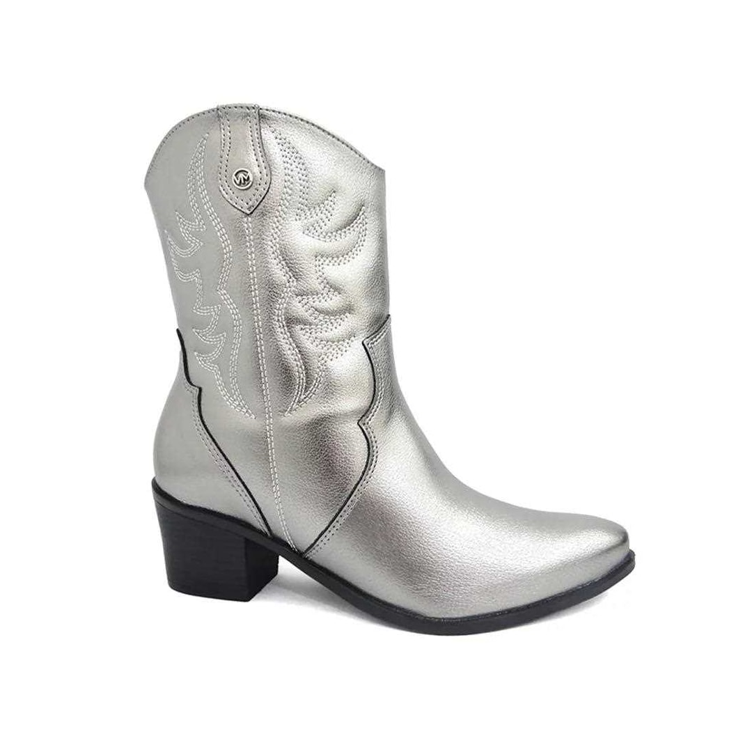 Bota Via Marte Western Cano Médio 23-1105 Pewter