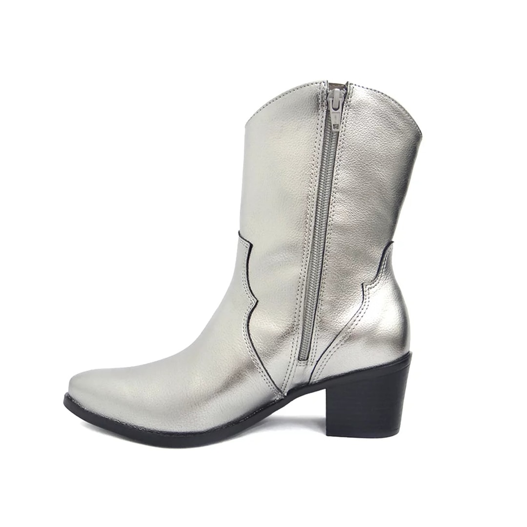 Bota Via Marte Western Cano Médio 23-1105 Pewter