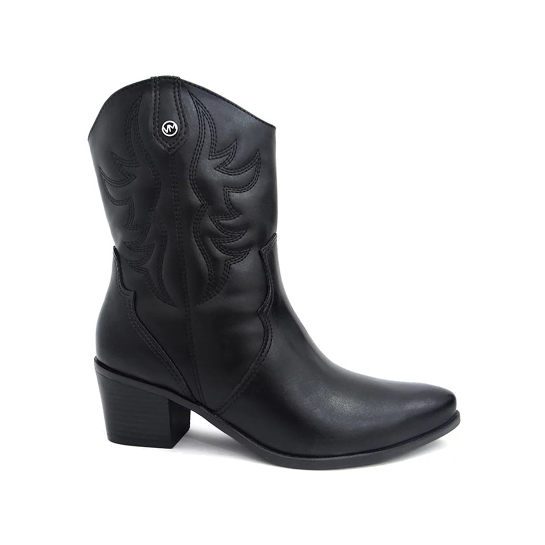 Bota Via Marte Western Cano Médio 23-1105 Preto Bota Via Marte Western Cano Médio 23-1105 Preto