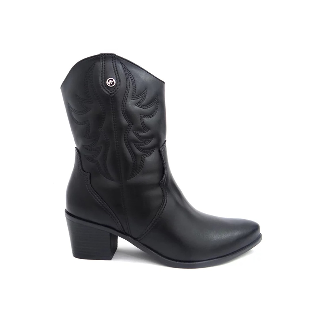 Bota Via Marte Western Cano Médio 23-1105 Preto