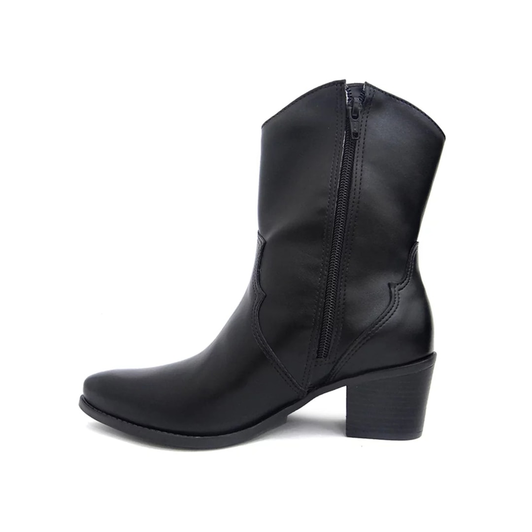 Bota Via Marte Western Cano Médio 23-1105 Preto