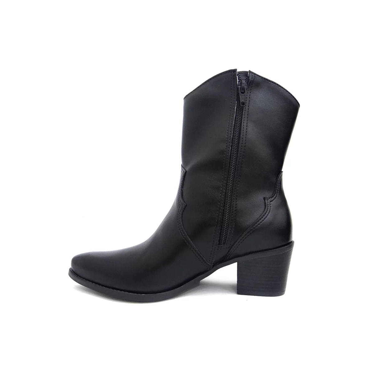 Bota Via Marte Western Cano Médio 23-1105 Preto