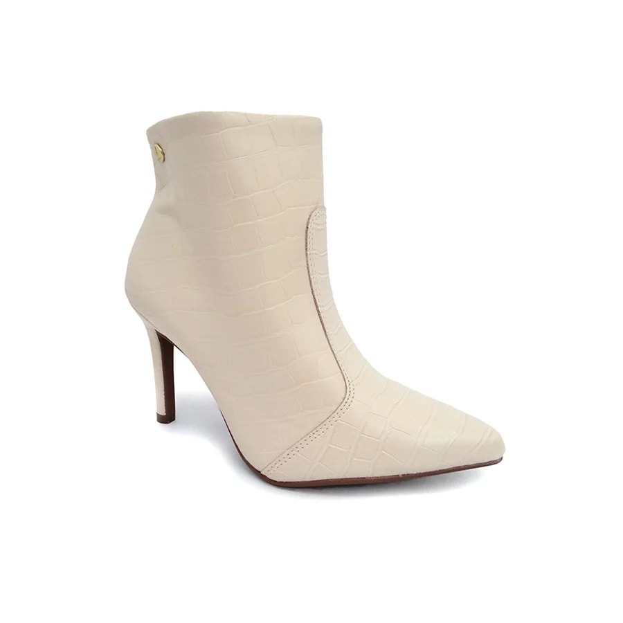 Bota Vizzano Cano Baixo Feminina 3049.225 Creme Bota Vizzano Cano Baixo Feminina 3049.225 Creme