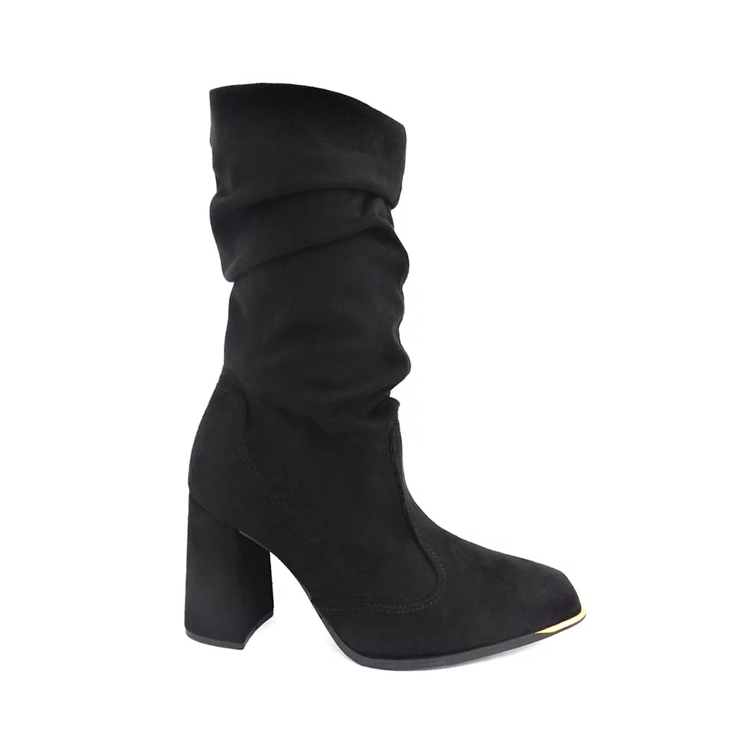 Bota Vizzano Feminina Camurça Strech 3085.205 Preto Bota Vizzano Feminina Camurça Strech 3085.205 Preto
