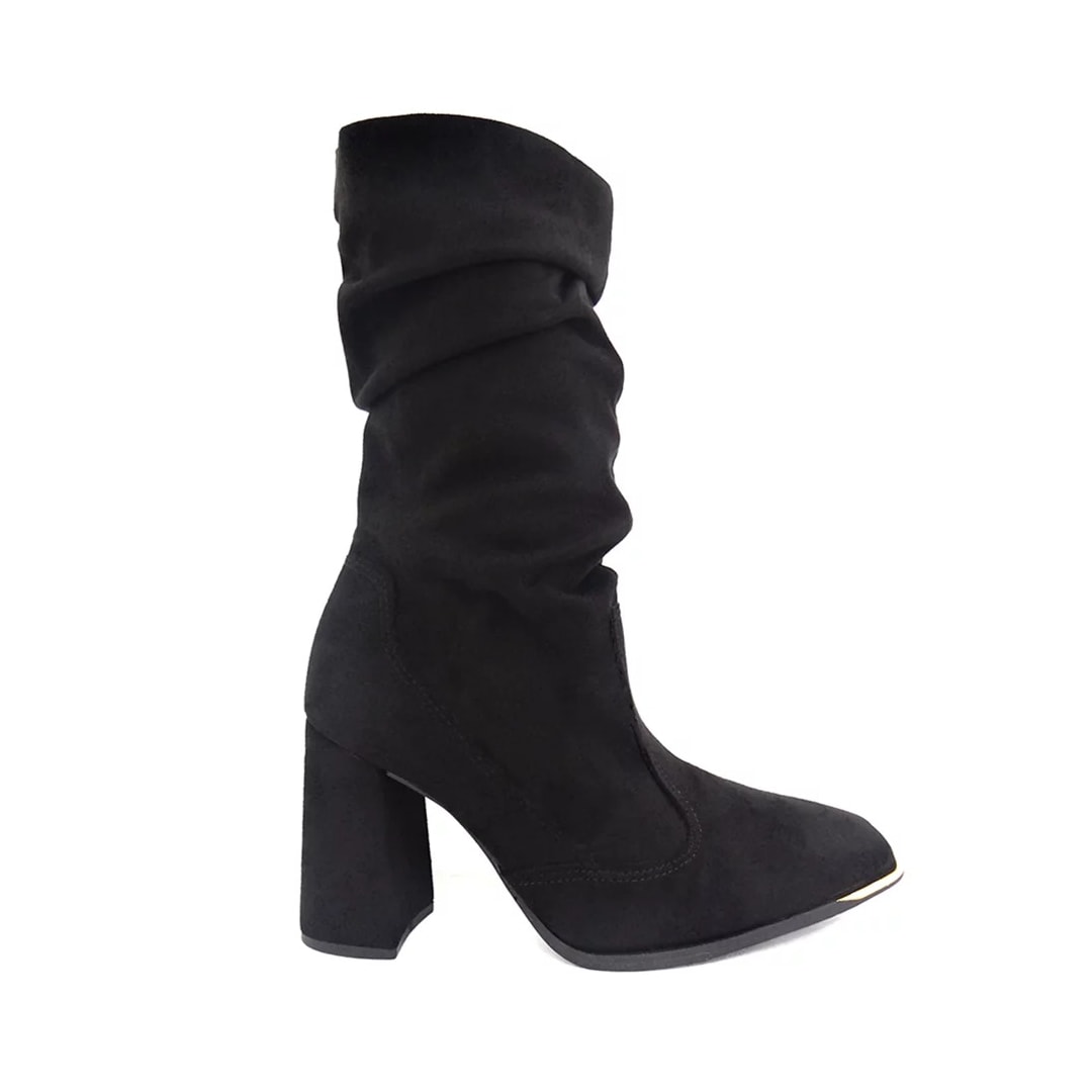 Bota Vizzano Feminina Camurça Strech 3085.205 Preto Bota Vizzano Feminina Camurça Strech 3085.205 Preto
