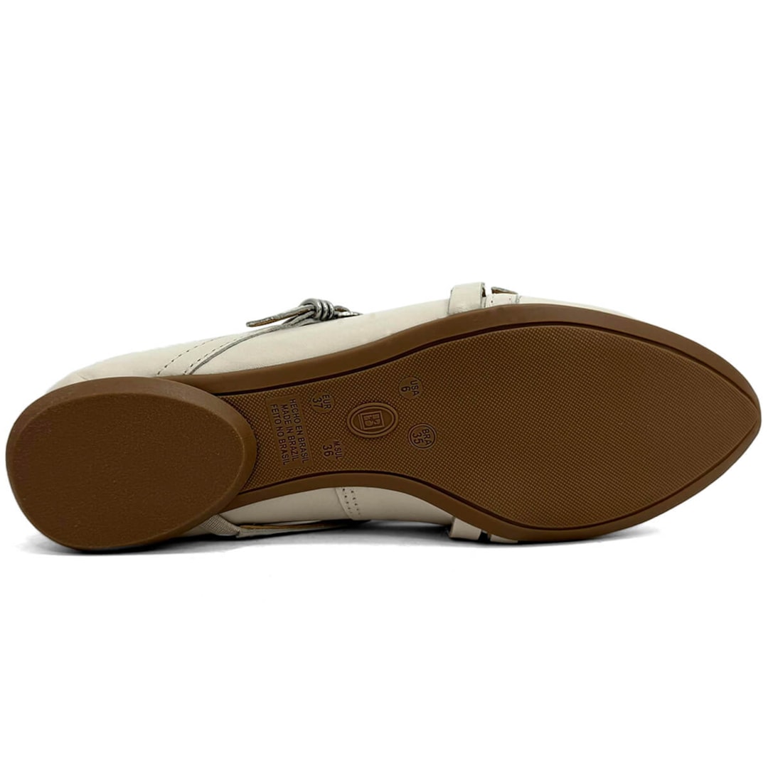 Bottero Sapatilha De Couro Bico Fino 360408-1 Off White