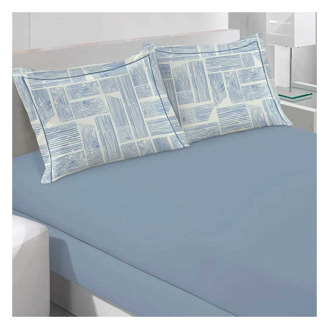 Bouton Jogo Casal Simples Fio 180 3Pcs Reflete Casal Roland Azul