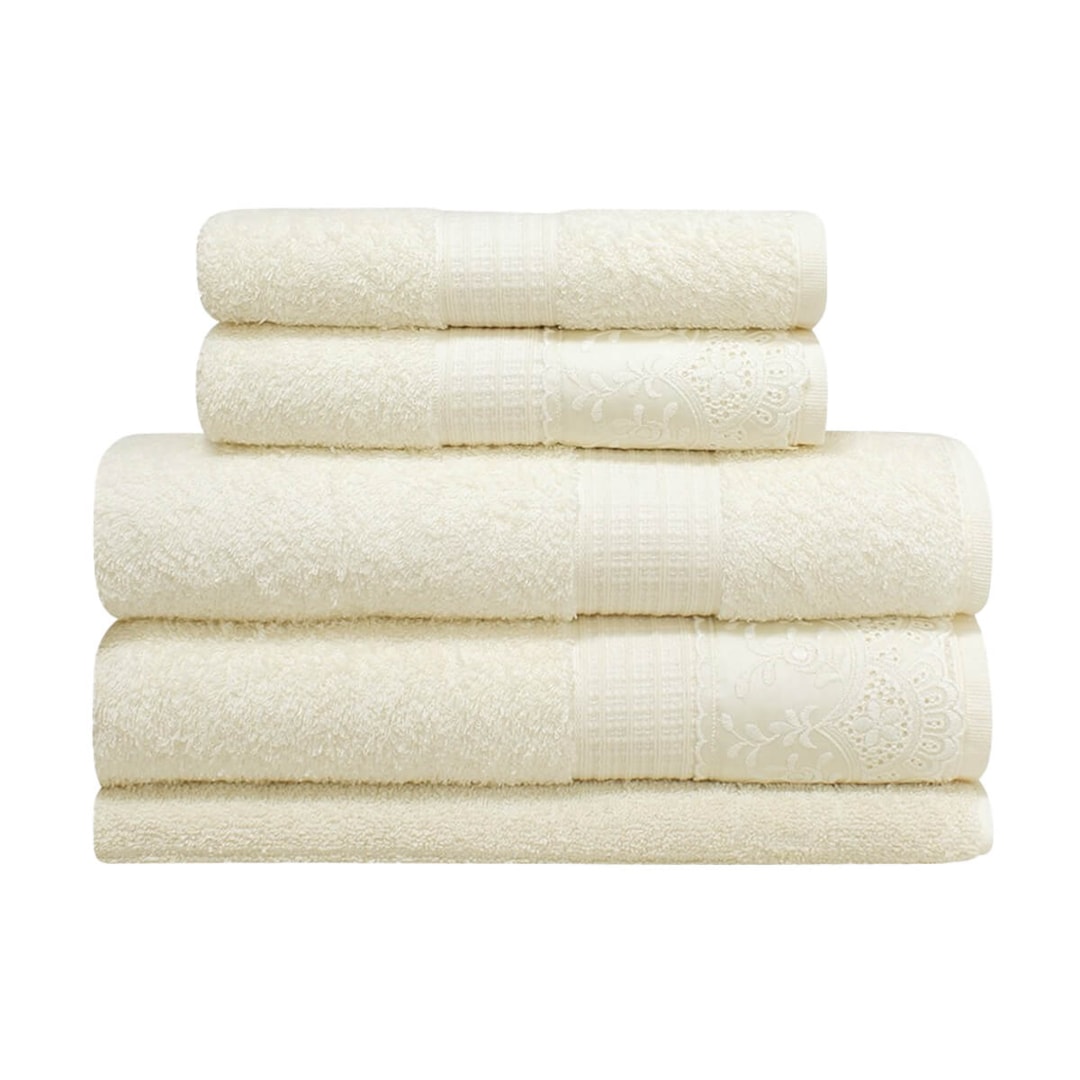 Bouton Jogo De Banho 5 Pcs Dakota Renda Manteiga