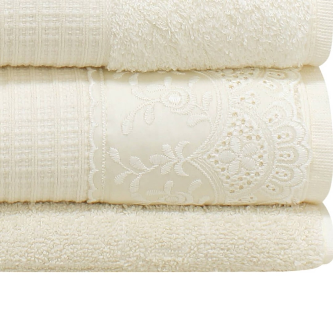 Bouton Jogo De Banho 5 Pcs Dakota Renda Manteiga