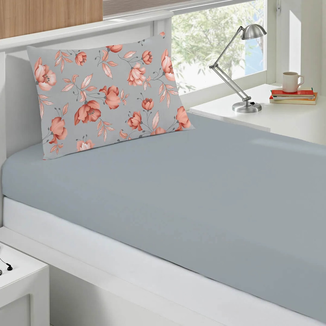 Bouton Jogo De Cama  Basic  Rolinho Solteiro King 2 Pcs Micaela Coral
