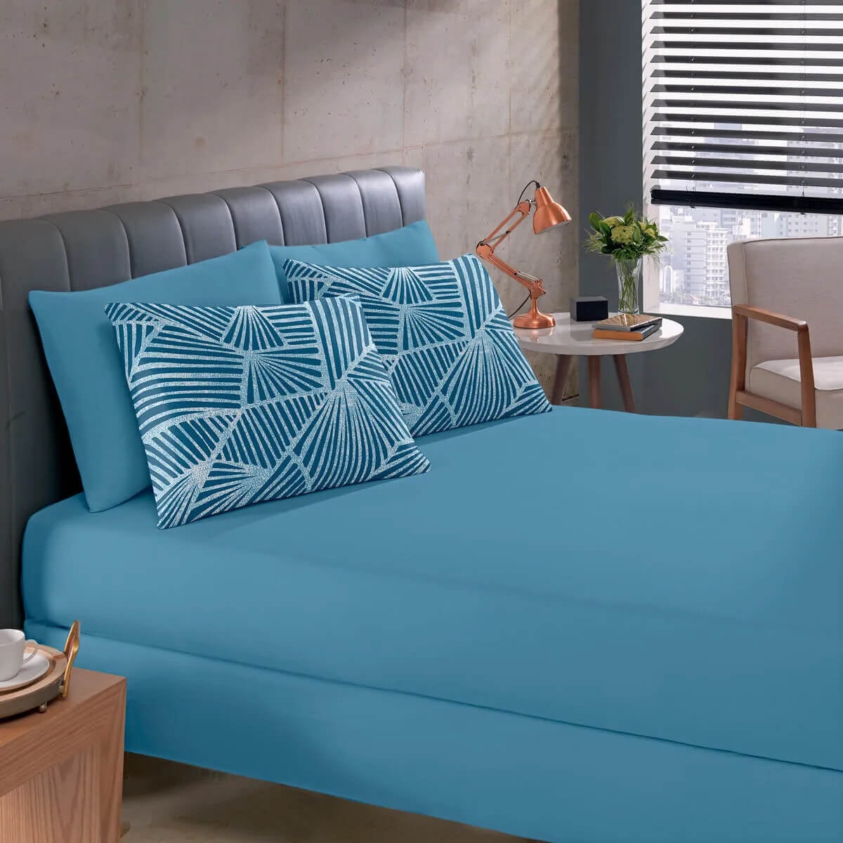 Bouton Jogo De Cama Basic Rolinho Solteiro King 2 Pcs Noronha Azul Bouton Jogo De Cama Basic Rolinho Solteiro King 2 Pcs Noronha Azul