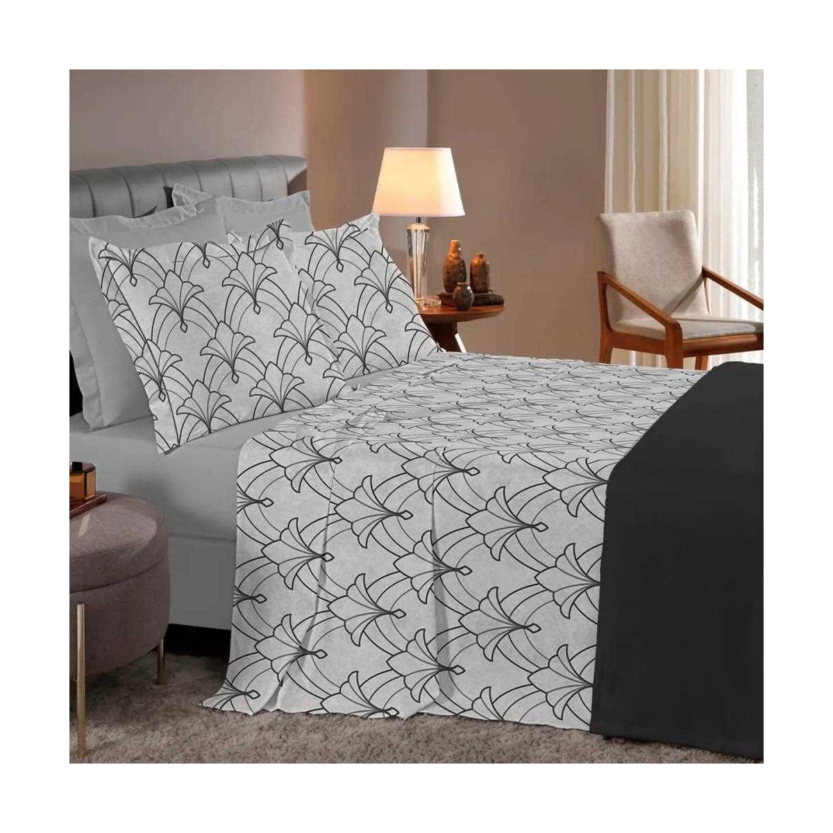 Bouton Jogo Queen 180 Fios 4Pcs Reflete Queen 4Pcs Unique Preto Bouton Jogo Queen 180 Fios 4Pcs Reflete Queen 4Pcs Unique Preto