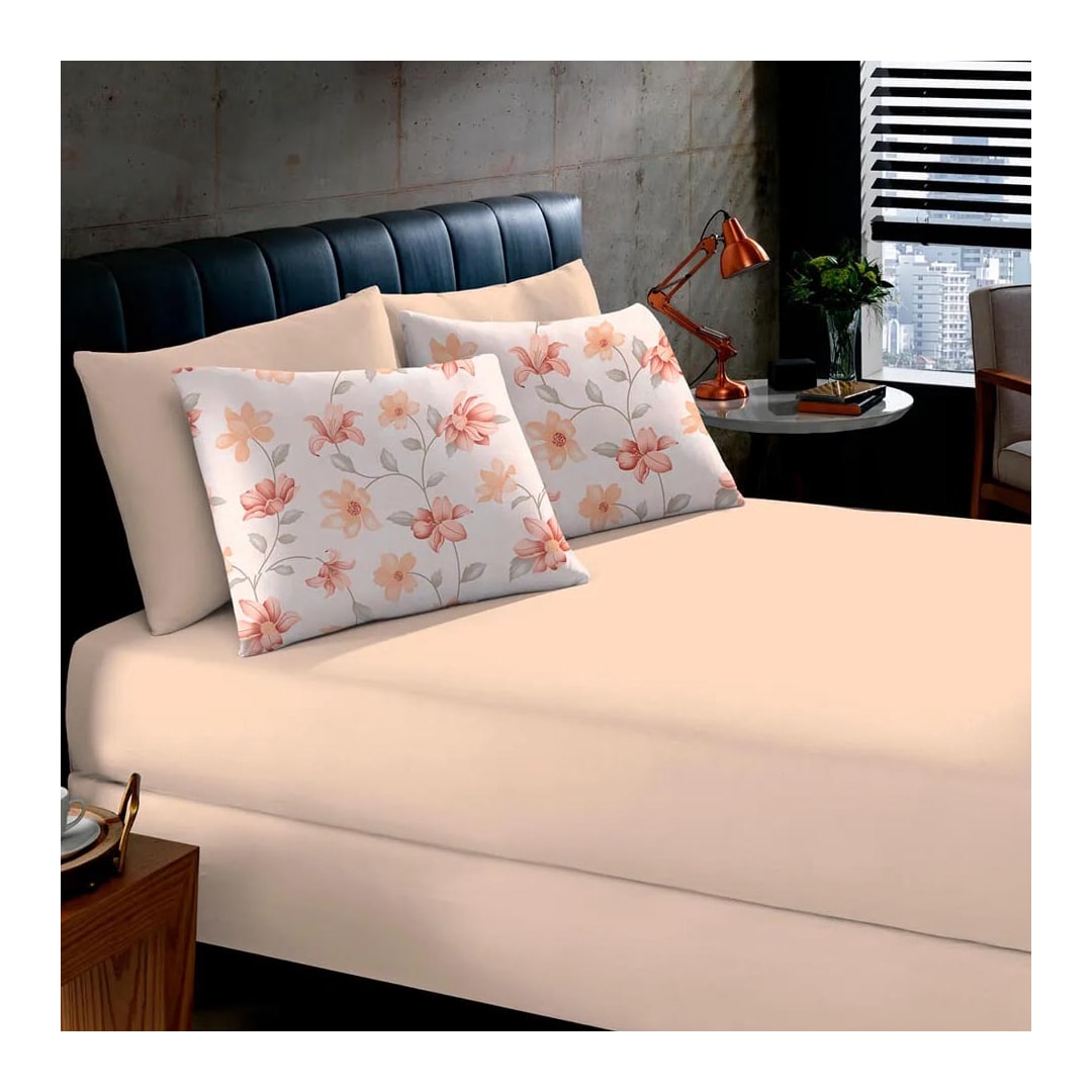 Bouton Jogo Queen 3 Peças Queen Basic Jania Coral