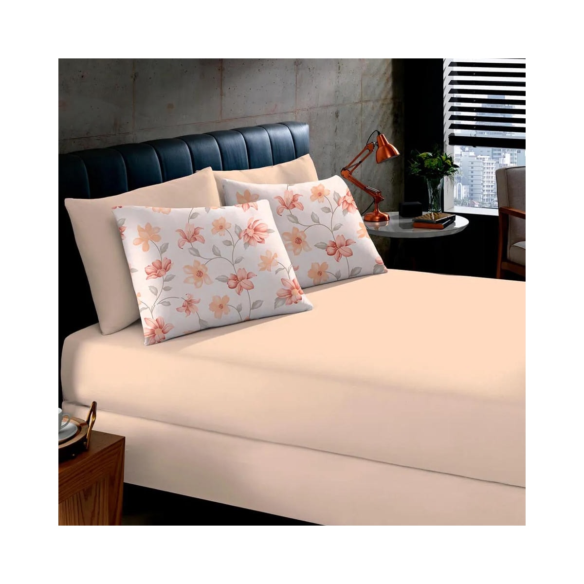 Bouton Jogo Queen 3 Peças Queen Basic Jania Coral