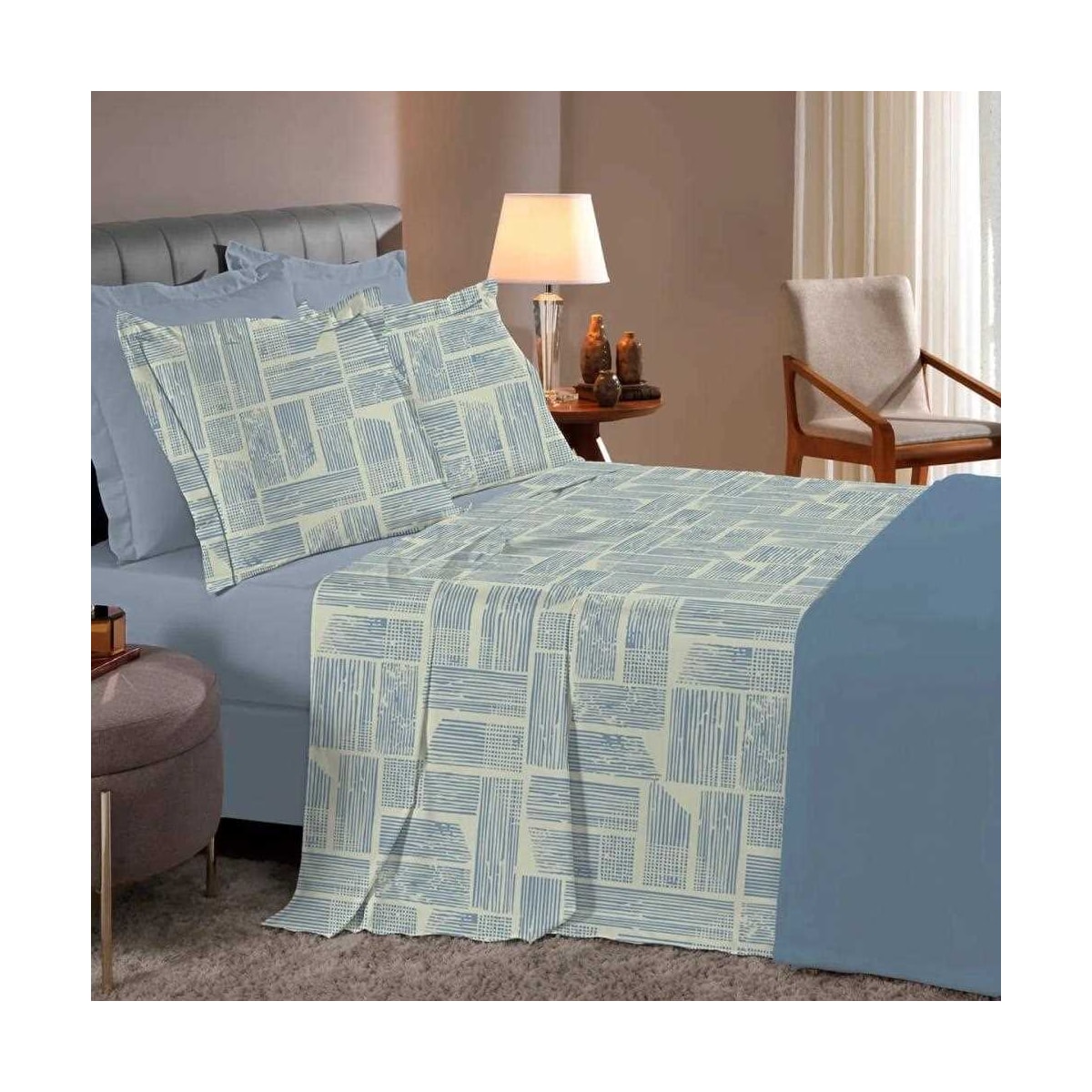 Bouton Jogo Solteiro 180 Fios 3Pcs Reflete Roland Azul Bouton Jogo Solteiro 180 Fios 3Pcs Reflete Roland Azul