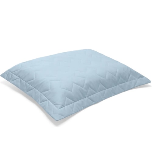 Detalhe - Bouton Porta Travesseiro Matelasse 230 Fios 398 Azul Jeans