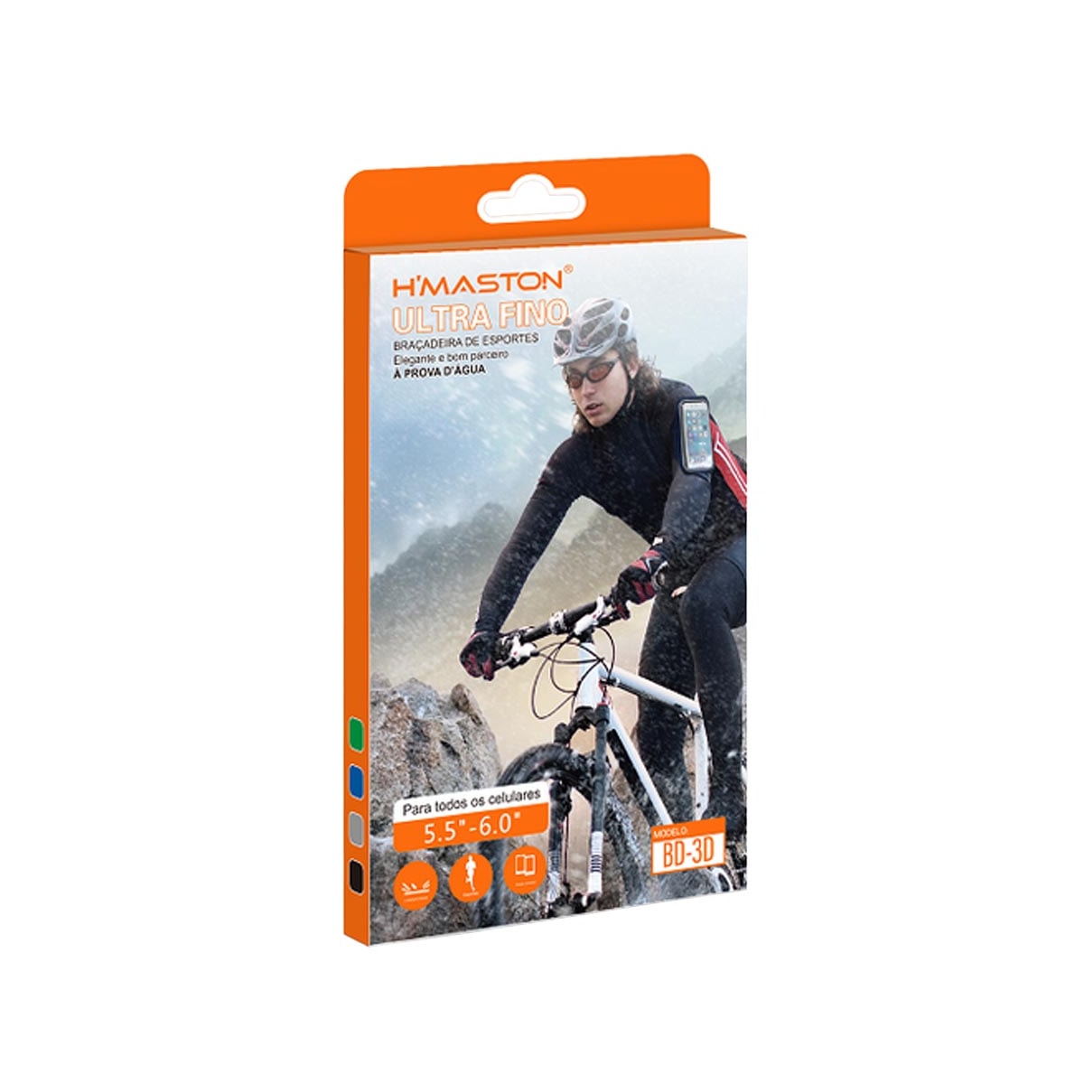 Braçadeira H'maston Ultra Fino Celular Bd-3D Preto Braçadeira H'maston Ultra Fino Celular Bd-3D Preto