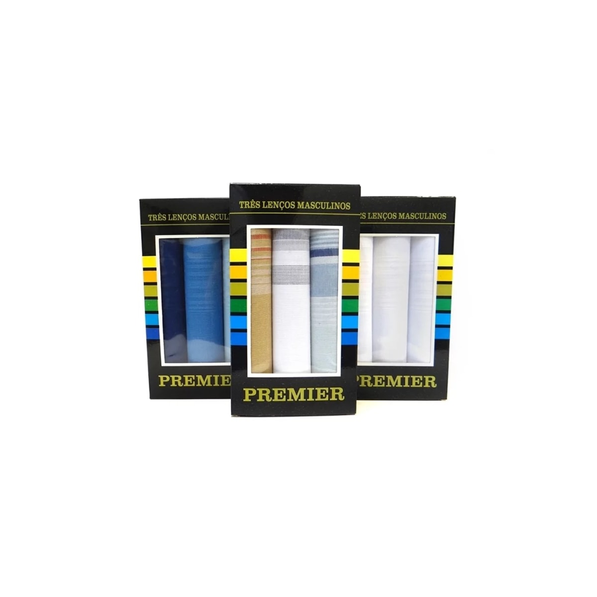 Caixa 3 Lenços Presidente Premier 704 100% Algodão Cores Diversas Divers. Caixa 3 Lenços Presidente Premier 704 100% Algodão Cores Diversas Divers.