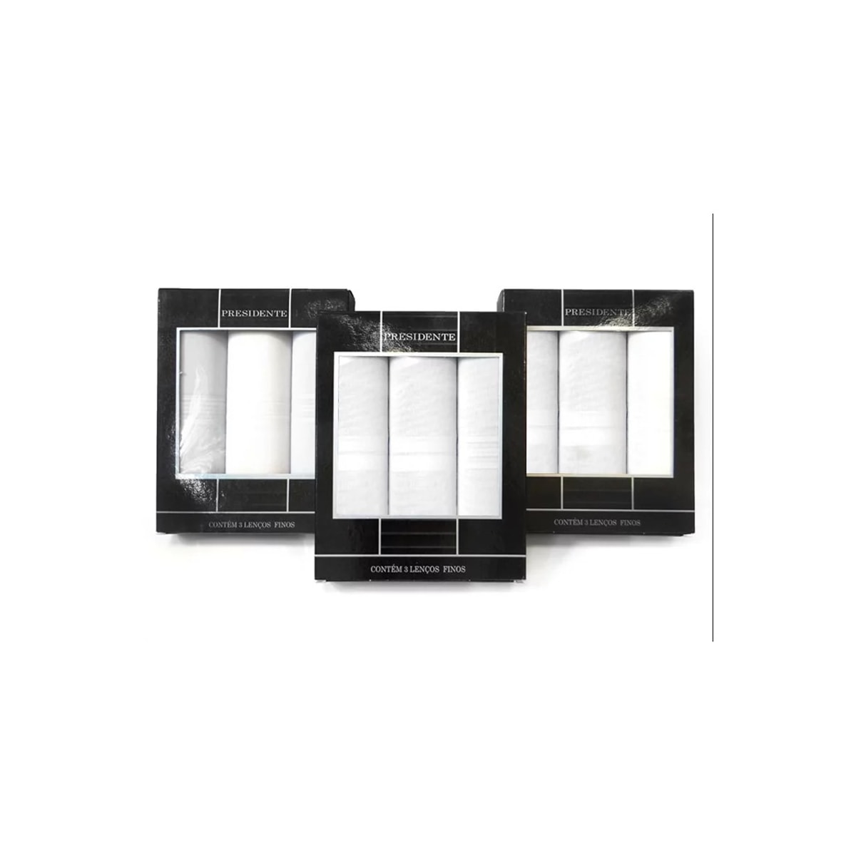 Caixa Com 3 Lenços Presidente Liso Algodão 2720 100% Algodão Caixa Com 3 Lenços Presidente Liso Algodão 2720 100% Algodão