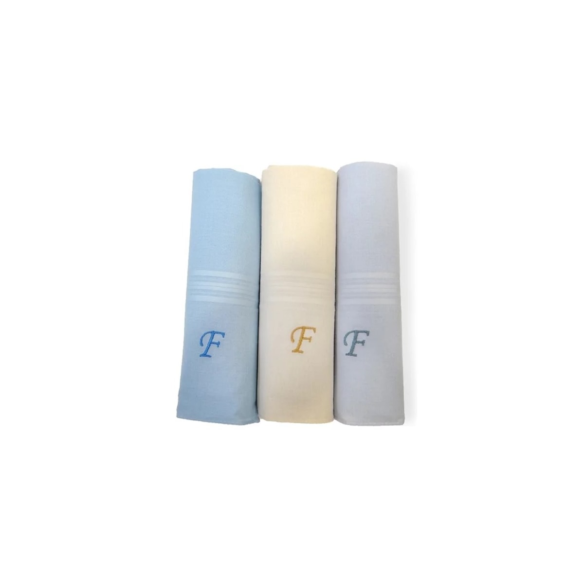 Caixa Com 3 Lenços Presidente Puro Algodão Com Letra Bordada 2720 Caixa Com 3 Lenços Presidente Puro Algodão Com Letra Bordada 2720