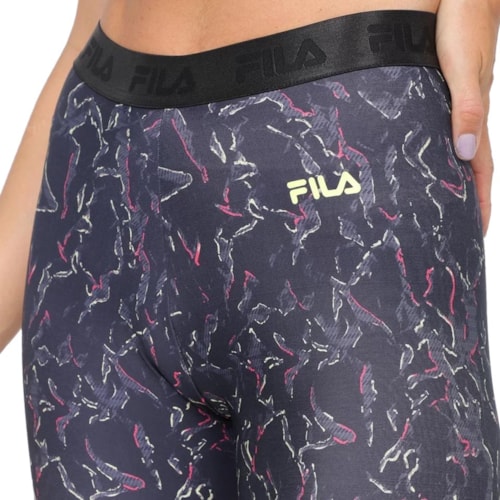 Detalhe - Calça Fila Legging Train Elastic Ii Tr280152 Estampado Preto