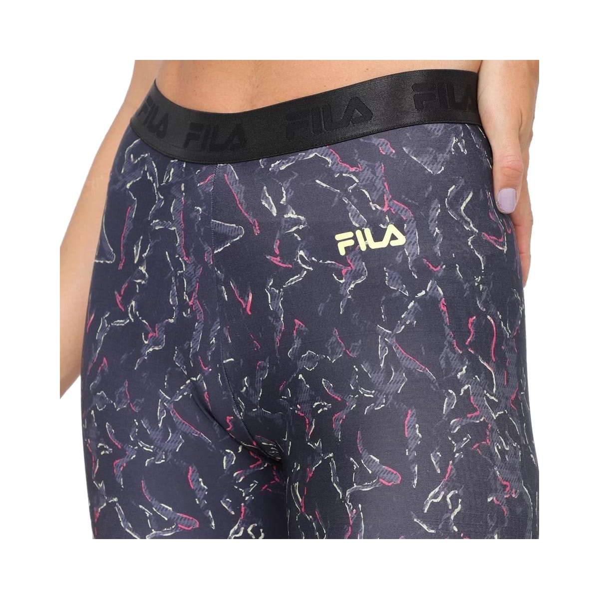 Calça Fila Legging Train Elastic Ii Tr280152 Estampado Preto Calça Fila Legging Train Elastic Ii Tr280152 Estampado Preto