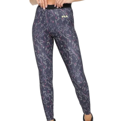 Calça Fila Legging Train Elastic Ii Tr280152 Estampado Preto