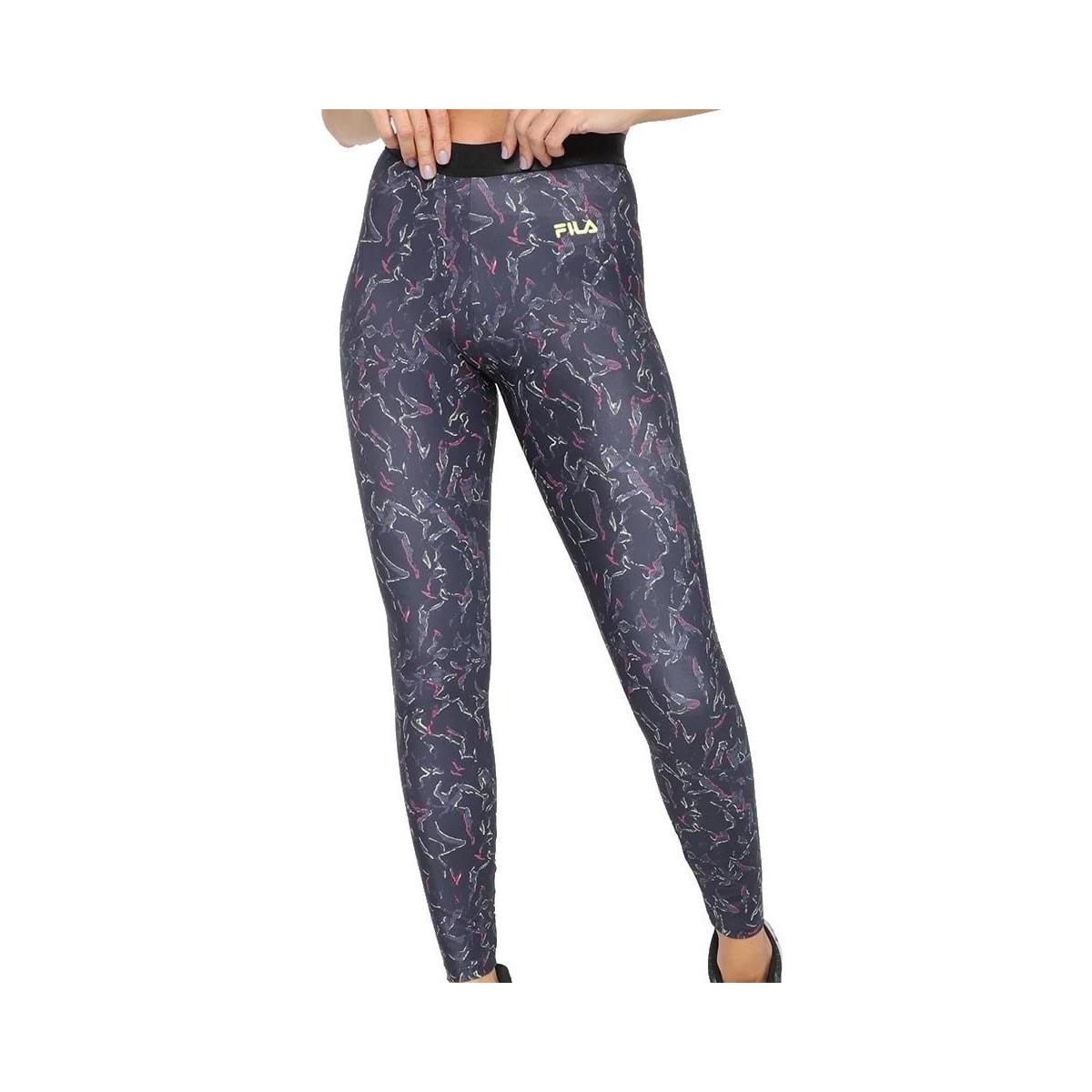Calça Fila Legging Train Elastic Ii Tr280152 Estampado Preto Calça Fila Legging Train Elastic Ii Tr280152 Estampado Preto