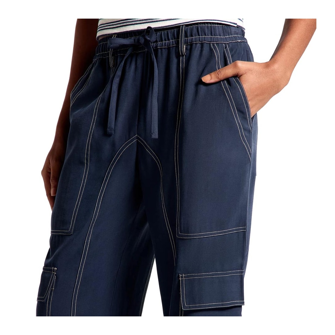 Calça Hering Feminina Cargo Peach Touch K6mw Azul Marinho