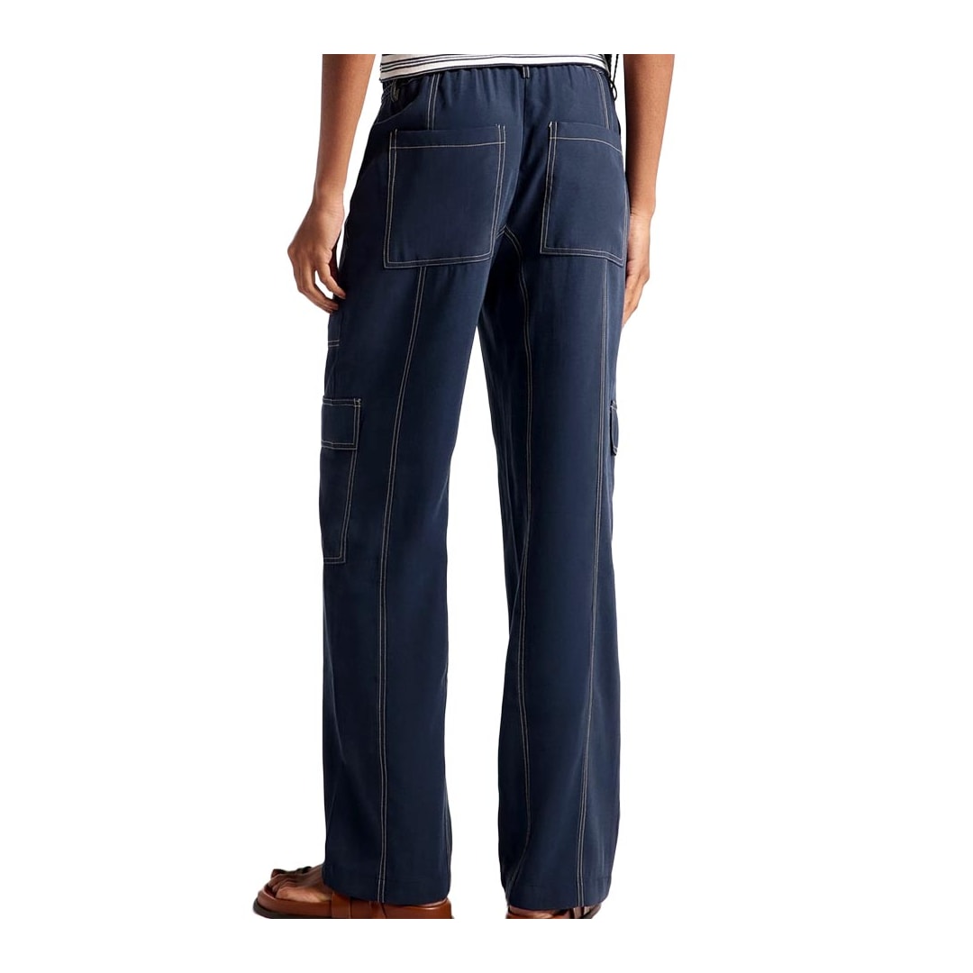 Calça Hering Feminina Cargo Peach Touch K6mw Azul Marinho