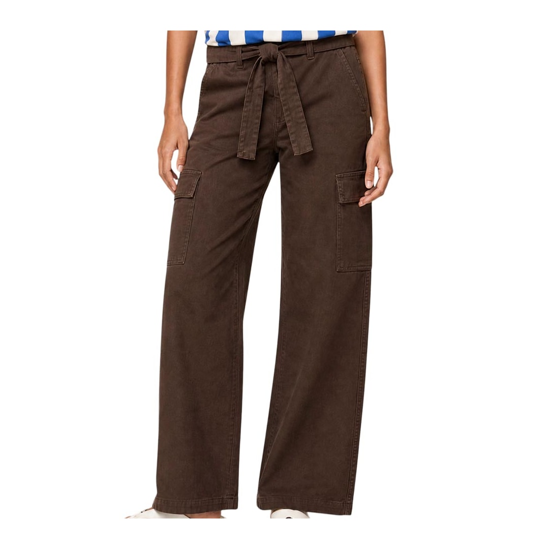 Calça Hering Feminina Social Reta Cargo Em Liocel K6TJ Marrom