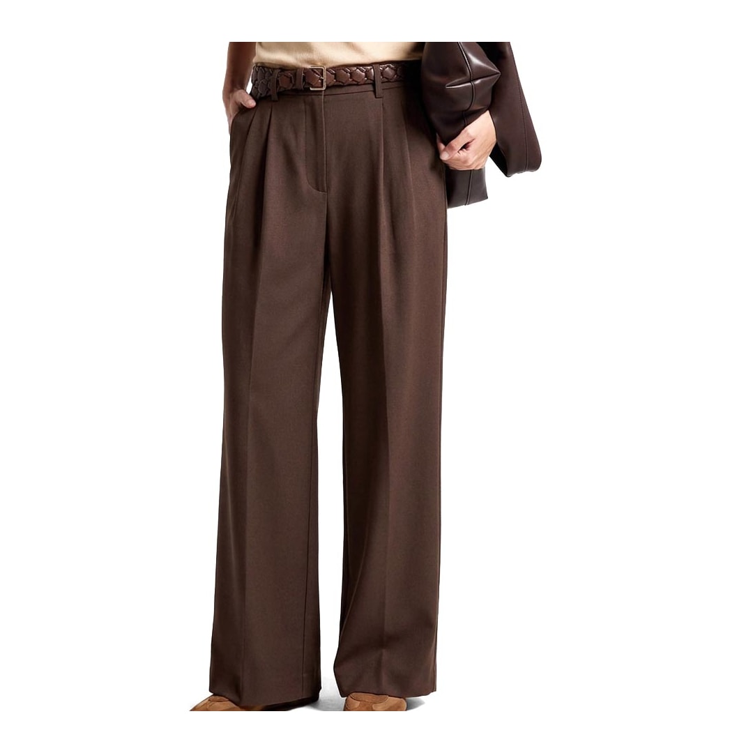 Calça Hering Feminina Social Reta Em Linho K6K9 Marrom Calça Hering Feminina Social Reta Em Linho K6K9 Marrom