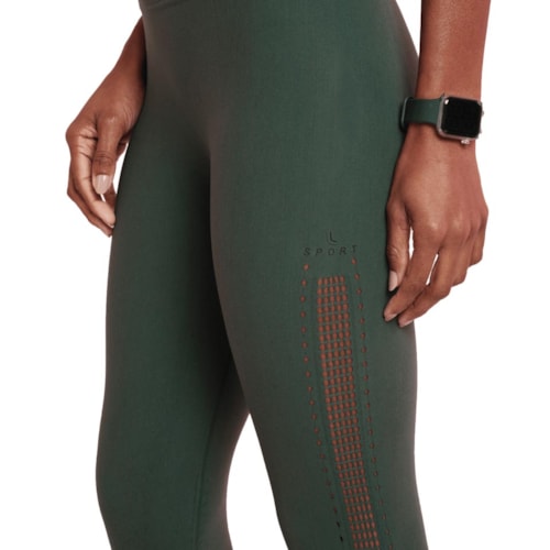 Detalhe - Calça Lupo Legging Raschel Lsport Solar 73222 Verde