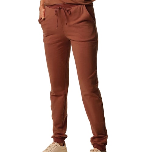 Calça Malwee Feminina Moletom 50965 Marrom Escuro
