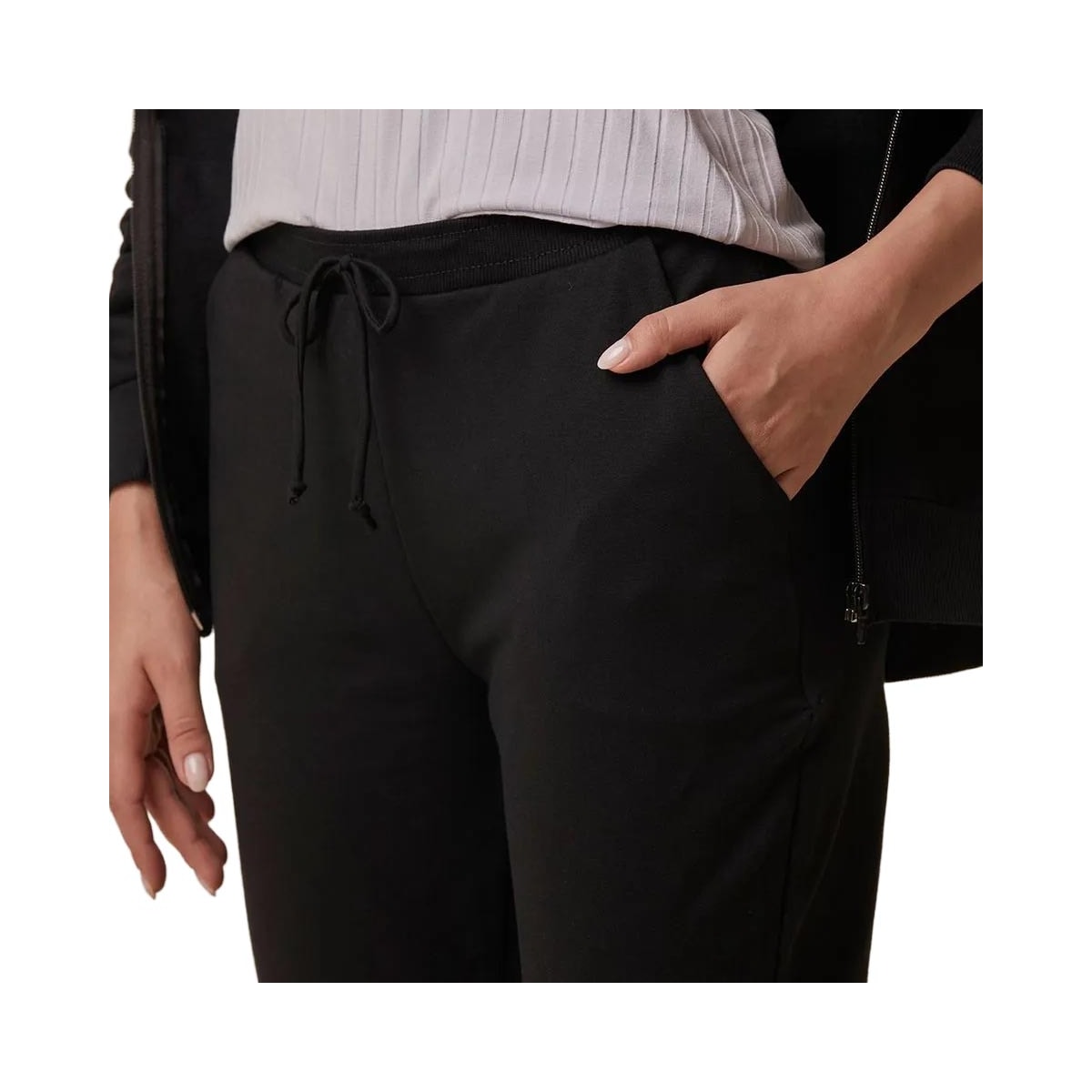 Calça Malwee Feminina Moletom 93003 Preto