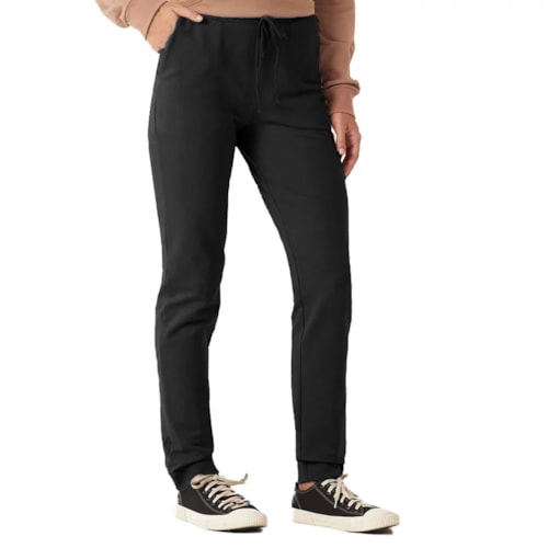 Calça Malwee Moletom Tradicional Feminina 50965 Preto